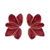 1pair Trendy Red Enamel Flower Petal Post Earrings for Women view 1