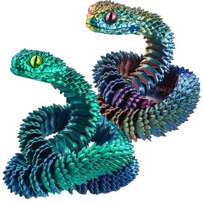 24-inch 3D Printed Snake, 2 Packs Flexible 3D Printed Animal Snake Stuff Decorative for Kids Home Decor Gifts for Valentine's Day Easter