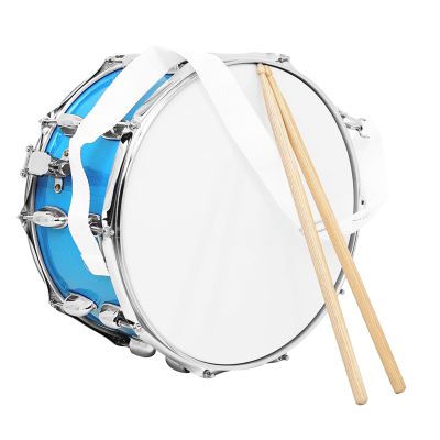 14inch March Snares Drum with Adjust Strap and Drumsticks Drum Percussions Instrument Musical Toy Small Drum March School Band