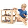 Essenhome Wooden Toy Car Display Case Compatible with Hot Wheels & Matchbox, 1/64 Scale Parking Garage Storage with Foldable Racing Ramp, Easy Pin-Style Assembly Shelf for Kids Room Decor (Large) view 1