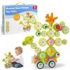Gears Building Toys for Kids Ages 3+, STEM Construction Set for Toddlers, Train and Flower Models with Electric & Manual Modes, Lights and Music, DIY Educational Learning Toys Gift for Boys and Girls view 1