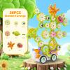 Gears Building Toys for Kids Ages 3+, STEM Construction Set for Toddlers, Train and Flower Models with Electric & Manual Modes, Lights and Music, DIY Educational Learning Toys Gift for Boys and Girls view 2
