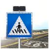 30" Solar Powered LED Pedestrian Crossing Sign, Blinking Traffic Warning Sign, Rust-Proof Aluminum Road Sign for Safe Street Crossing, 76CM Durable Metal Frame view 1