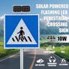 30" Solar Powered LED Pedestrian Crossing Sign, Blinking Traffic Warning Sign, Rust-Proof Aluminum Road Sign for Safe Street Crossing, 76CM Durable Metal Frame view 2