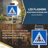30" Solar Powered LED Pedestrian Crossing Sign, Blinking Traffic Warning Sign, Rust-Proof Aluminum Road Sign for Safe Street Crossing, 76CM Durable Metal Frame view 3