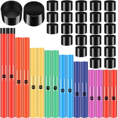 Silipull 16 Pcs Musical Sound Tube Percussion Tube Set with Percussion Caps Music Instruments for Outdoor Classroom
