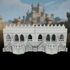 25mm Scale Unpainted RPG Building Straight Walls & Balcony, Modular Medieval Fortress Ramparts with Stairs -2-Piece TTRPG Terrain Set for Dungeon Masters & Wargame - City Walls 2 (AF1104 F) view 1