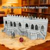 25mm Scale Unpainted RPG Building Straight Walls & Balcony, Modular Medieval Fortress Ramparts with Stairs -2-Piece TTRPG Terrain Set for Dungeon Masters & Wargame - City Walls 2 (AF1104 F) view 2