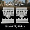 25mm Scale Unpainted RPG Building Straight Walls & Balcony, Modular Medieval Fortress Ramparts with Stairs -2-Piece TTRPG Terrain Set for Dungeon Masters & Wargame - City Walls 2 (AF1104 F) view 4