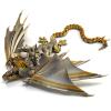 SGYYSG 3D Printed Articulated Dragon with Movable Wings, Tail & Open Mouth Poseable Fidget Toy, Office Desk Decor, Dragon Toys for Stress Relief (Gold Silver) view 1