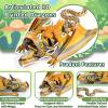 SGYYSG 3D Printed Articulated Dragon with Movable Wings, Tail & Open Mouth Poseable Fidget Toy, Office Desk Decor, Dragon Toys for Stress Relief (Gold Silver) view 3