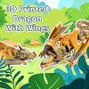 SGYYSG 3D Printed Articulated Dragon with Movable Wings, Tail & Open Mouth Poseable Fidget Toy, Office Desk Decor, Dragon Toys for Stress Relief (Gold Silver) view 4