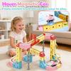 DEGIDEGI Electric Train Set for Kids, 115PCS Pink Anti-Gravity 3D Race Track with LED Light-Up Motorized Car, Magnetic Modular Building Kit, STEM Educational Toy Gift for Boys Girls Ages 3-8 view 2