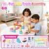 DEGIDEGI Electric Train Set for Kids, 115PCS Pink Anti-Gravity 3D Race Track with LED Light-Up Motorized Car, Magnetic Modular Building Kit, STEM Educational Toy Gift for Boys Girls Ages 3-8 view 3