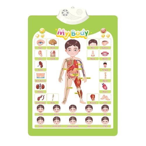 Interactive Alphabet Wall Chart | Talking ABCs & 123s Music Poster | Animals Learning Toys for Toddlers 1-3 | Best Gift for Toddler Girl Ages 1 2 3 4 5 | Learning Posters for Toddlers 2-4 Years (I)