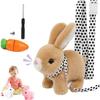 EISNZLAN My Realistic Bunny Toy,Hopping Bunny Toy,Vitality Bliss Bunny, Paired with a Leash and a Carrot,Easter Toys for Toddlers.(Brown Rabbit) view 1