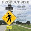 30IN LED Solar Pedestrian Crossing Sign - Weatherproof Blinking Traffic Warning, Durable IP65 Aluminum Crosswalk Sign for Sidewalks & Road Safety (1PC) view 2