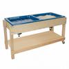 Wood Designs GREENGUARD Gold Certified Sand and Water Activity Table with Double Divided Plastic Tub, Dual Drain Faucets, Locking Casters & Storage Lid Birch Plywood Indoor Sensory Play Table view 2