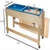 Wood Designs GREENGUARD Gold Certified Sand and Water Activity Table with Double Divided Plastic Tub, Dual Drain Faucets, Locking Casters & Storage Lid Birch Plywood Indoor Sensory Play Table view 4