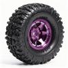 DUSTAIL 1.3 Aluminum Beadlock Wheels & Mud Terrain Tires Set for 1/18 1/24, -6.0mm Offset RC Crawler Car Fits TRX4M, Axial SCX24 AX24, Redcat Ascent-18, FCX24, 66 x 26mm, Pre-Assembled 4 pcs, Purple view 2