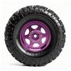 DUSTAIL 1.3 Aluminum Beadlock Wheels & Mud Terrain Tires Set for 1/18 1/24, -6.0mm Offset RC Crawler Car Fits TRX4M, Axial SCX24 AX24, Redcat Ascent-18, FCX24, 66 x 26mm, Pre-Assembled 4 pcs, Purple view 4