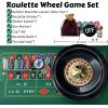 Korasuvilly Roulette Wheel Game Set with 16" Black Wheel & 35"x18" Green Mat - Casino Tabletop Party Game for Adults, Families, Friends, Portable Casino Night Set, Premium Gift Ideas, Ages 14 and Up view 2