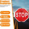 18in LED Flashing Stop Sign for School Buses, Traffic Safety Warning Light, Public School Bus Stop Sign, 24V Traffic Control Device view 2
