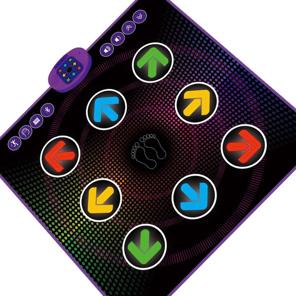 Vmohuyktx Portable Interactive Dance Mat for Music and Exercise Safe Foldable for Easy Storage Indoor Outdoor Sensors Danc