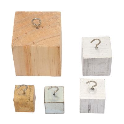 5pcs Density Cubes Set Copper Iron Aluminum Solid Wood Blocks for Physical Science Experiment, Educational Density Blocks Kit with Storage Case for Classroom Lab Use