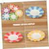 jojofuny 150pcs Flower-shaped Disposable Dessert Plates Party Tableware Party Supplies Red Yellow Blue Paper Plates for Birthday Celebrations view 4