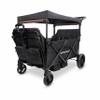 WONDERFOLD X4R Rev Stroller Wagon (4 Seater) - Collapsible Stroller Wagon with 5-Point Seatbelt Harnesses, Reclining Seats & Footwells, Black view 1