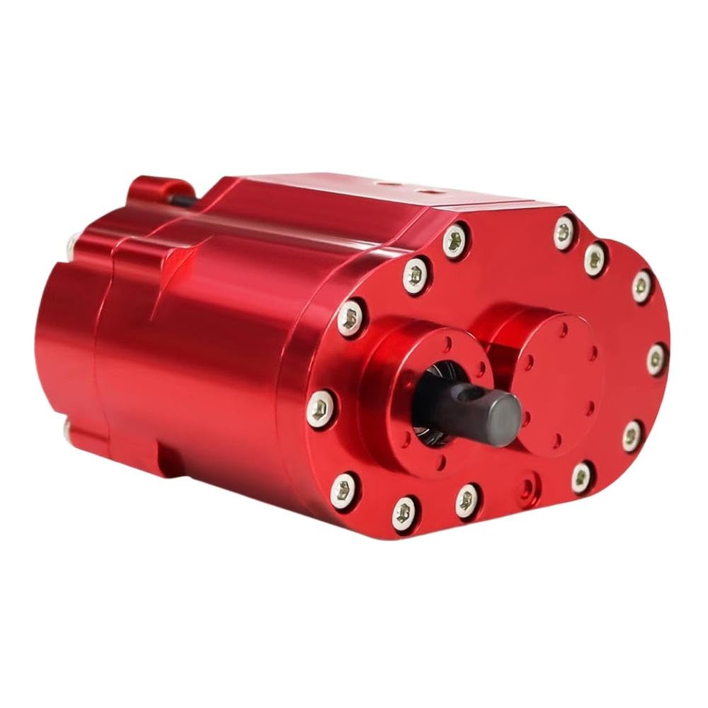 2 Speed 48P Transfer Case Transmission Gearbox with Steel Gears Ratio 1 8 1 0 7 1 Compatible with 1 10 RC Crawler(Red)