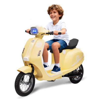 24V Moped Scooter for Kids - Electric Motorcycle for Kids - Electric Scooter with Seat for Children - Ride on Toy with LED Light for Girls