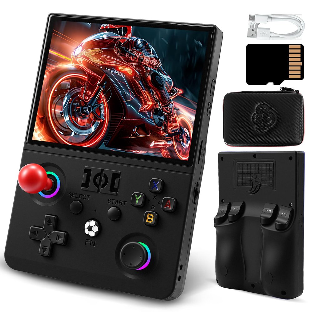 EraVortx R36MAX2 Retro Gaming Console, 4.5 Inch 4K HD IPS Screen Retro Video Game Console, Handheld Game Console Preloaded 30+ Emulator Games, Linux System, Portable Video Console for Adult