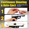 Black and Silver Shell Ejecting Toy Pistol, STEM Gift for Teenagers, Continuous Shooting with 2 Mags & 100 Foam Bullets, Safe Target Practice view 2
