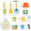 Cunlvyyds Kids Gardening Set, 11PCS Toddler Gardening Set Including Shovel, Rake, Watering Pot, Gloves, Apron, Hat, Flowerpot Tote Bag, Kids Tools for Boys Girls, Tools view 3
