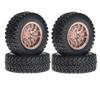 1.55 Inch Metal Wheel Hub with Rubber Tires Set for 1/10 1/12 RC Rock Crawler Axial SCX10 RGT D90 LC70 Upgrade Parts Remote-Controlled car Parts(Copper Color) view 1