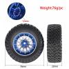1.55 Inch Metal Wheel Hub with Rubber Tires Set for 1/10 1/12 RC Rock Crawler Axial SCX10 RGT D90 LC70 Upgrade Parts Remote-Controlled car Parts(Copper Color) view 2