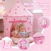 3 in 1 Kids Play Tent with Tunnel & Ball Pit,Pop Up Playhouse for Toddlers Boys Girls,Indoor Outdoor Foldable Space Tent Set for Birthday Balls Not IncludedPink Star view 4