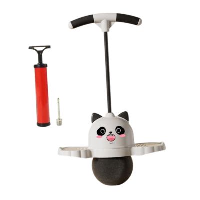 pistro Panda Pogo Ball with Handle - Kids Bouncing Ball Pogo Stick for Exercise & Balance Games (Panda Shape)- White