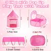 3 in 1 Kids Play Tent with Tunnel & Ball Pit,Pop Up Playhouse for Toddlers Boys Girls,Indoor Outdoor Foldable Space Tent Set for Birthday Balls Not IncludedPink Heart view 2