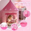 3 in 1 Kids Play Tent with Tunnel & Ball Pit,Pop Up Playhouse for Toddlers Boys Girls,Indoor Outdoor Foldable Space Tent Set for Birthday Balls Not IncludedPink Heart view 4