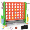OLAKIDS Giant Connect Game Outdoor, 4 in A Row with Adjustable Height, Mesh Net, Carry Bag, Golf, Basketball Hoop, Ring Toss, Cup Holder for Kids Adults Indoor Backyard (Orange) view 1
