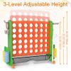 OLAKIDS Giant Connect Game Outdoor, 4 in A Row with Adjustable Height, Mesh Net, Carry Bag, Golf, Basketball Hoop, Ring Toss, Cup Holder for Kids Adults Indoor Backyard (Orange) view 4