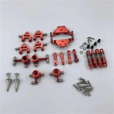 Rc Steering Cup Parts For Wltoys K969 P929 P939 K979 K989 K999 1/28 Metal Full Set Upgrade Shock Absorber Steering Cup Rc Car Parts(Red)