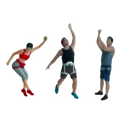 Guohetuk 3Pcs Rock Climbing Figures Climbers Men and Woman Hand Painted People Figure for Sand Railway Photography Decor, 1 64 Scale