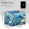 Tozisydi Peacock Floral Art for MTG Deck Box, 100+ Double Sleeved Card Storage Case, PU Leather Commander Deck Case for TCG Magic Yugioh, Magnetic Closure view 2