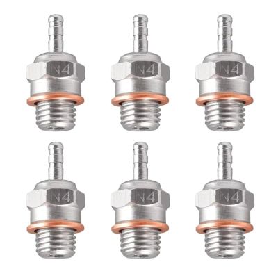 Compatible with Traxxas for Kyosho for HSP for Redcat 1/8 1/10 RC Car Truck for Buggy for Nitro Engines Hot for Spark Glow Plug Replace RC Car Part Accessories(6pcs N4)