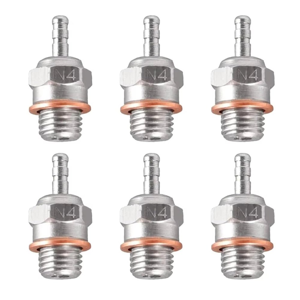 Compatible with Traxxas for Kyosho for HSP for Redcat 1/8 1/10 RC Car Truck for Buggy for Nitro Engines Hot for Spark Glow Plug Replace RC Car Part Accessories(6pcs N4)