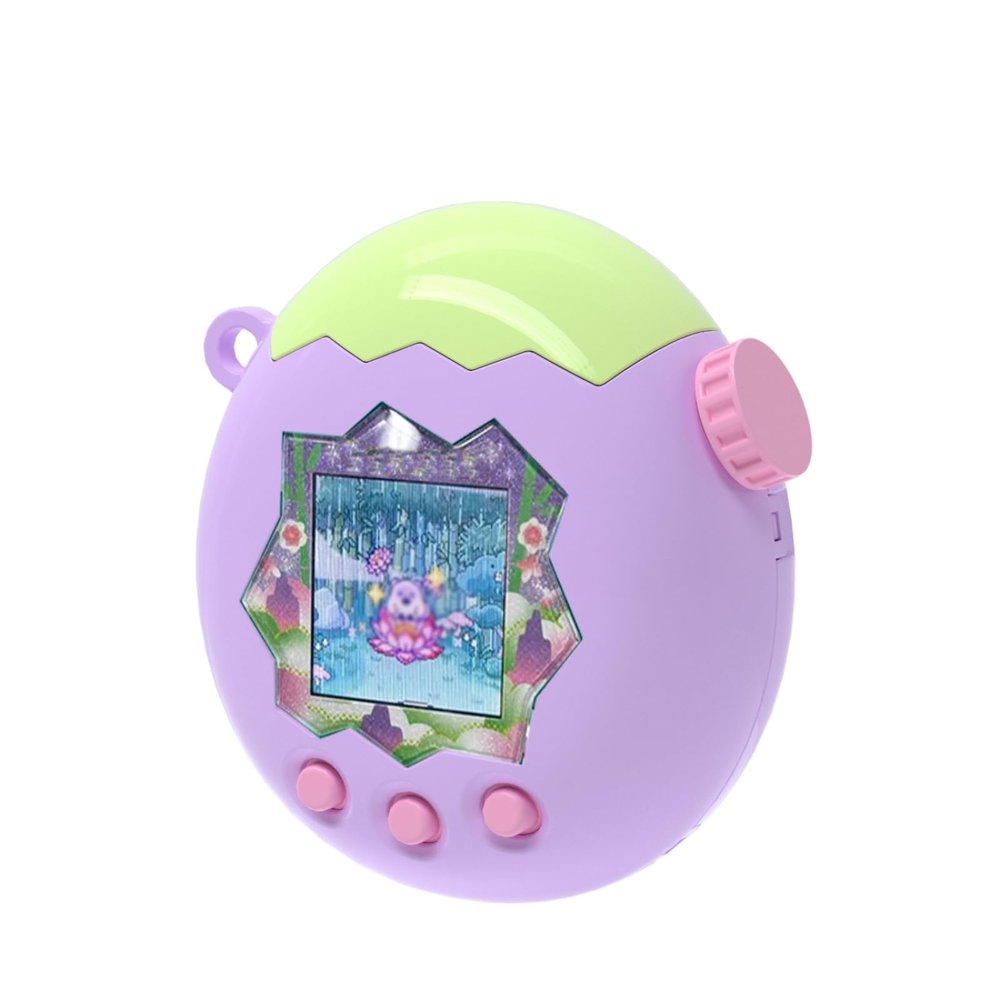 Hard Shell PC Protective Cover for Tamagotchi Paradise Virtual Pet Machine Anti-Scratch Shockproof Drop-Resistant Dust-Proof Waterproof Washable Case Sleeve (Matcha Green+Deep Purple)